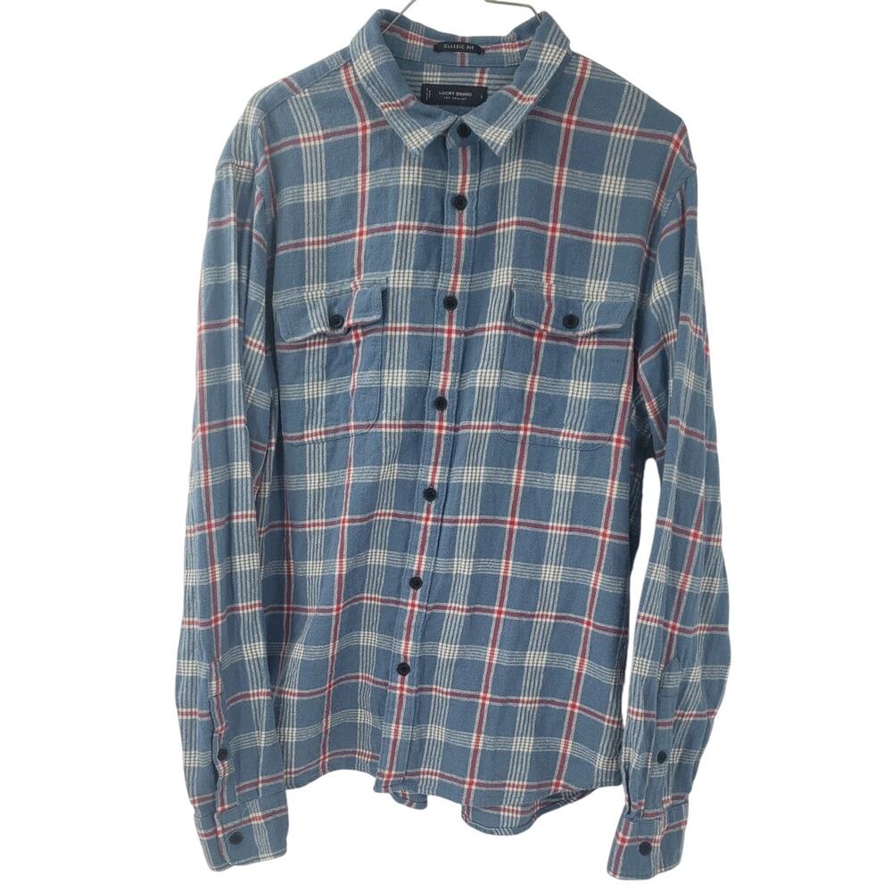 LUCKY BRAND Long Sleeve Button Down Plaid Top Womens Size Large L